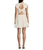 Next Up Sweetheart Neck Cap Sleeve Twist Double Ruffle Hem Dress, Color:Ivory - Image 2
