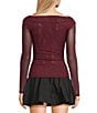 NIA Aria Mesh Long Sleeve Top, Color:Red - Image 2