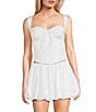 NIA Averie Corset Sweetheart Neck Coordinating Tank Top, Color:White - Image 1