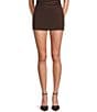 NIA Bart Coordinating Mini Micro Skort, Color:Espresso - Image 1
