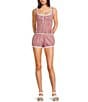 NIA Justine Pull-On Gingham Coordinating Micro Bloomer Shorts, Color:Red - Image 3