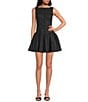 NIA Karo Button Front Drop Waist Mini Dress, Color:Black - Image 1