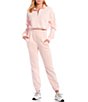 Color:Pale Blush - Image 3 - Knit Cinched Quarter Zip Long Sleeve Coordinating Pullover