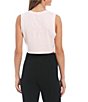Color:Petal - Image 2 - Knit Crew Neck Cropped Sleeveless Tank Top