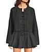 NIA Lisa Button Front Cardigan, Color:Charcoal - Image 1
