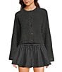 NIA Lisa Button Front Cardigan, Color:Charcoal - Image 3