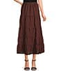 NIA Paloma Gingham Maxi Skirt, Color:Rust - Image 1