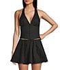 NIA Rae Corset Coordinating Sleeveless Tank Top, Color:Black - Image 1