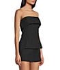 NIA NIA Rob Pinstripe Strapless Coordinating Top, Color:Black - Image 3
