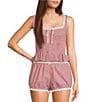 NIA Square Neck Tie Front Lemon Gingham Coordinating Top, Color:Red - Image 1