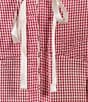 NIA Square Neck Tie Front Lemon Gingham Coordinating Top, Color:Red - Image 4