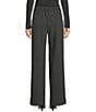 NIA Thalia Micro Pin Stripe Straight Leg Pull-On Drawstring Pants, Color:Charcoal - Image 2