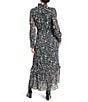NIC + ZOE Anabelle Femme Cheetah Print Chiffon Split Neck Long Sleeve Maxi Dress, Color:Black Multi - Image 2