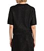NIC + ZOE Anytime Sequin Split Collared Short Sleeve Polo Sweater - Image 2