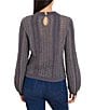 NIC + ZOE Cable-Knit Ribbed Crew Neck Long Sleeve Puff Mix Sweater - Image 5