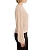 NIC + ZOE Cable-Knit Ribbed Crew Neck Long Sleeve Puff Mix Sweater - Image 3