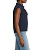 NIC + ZOE Coastal Cinkle Split Shirt Collar Neck Cap Sleeve Top - Image 3