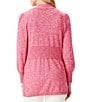 Color:Bright Rose - Image 2 - Coffee Run Open Neckline Long Bishop Sleeve Patch Pocket Open Front Cardigan