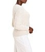 NIC + ZOE Cotton-Blend Split V-Neck Long Sleeve Parquet Sweater - Image 3