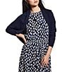 NIC + ZOE Cotton Cashmere Blend Open Front Long Sleeve Shrug Cardigan, Color:Dark Indigo - Image 1