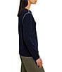 NIC + ZOE Cotton Modal Crew Neck Long Sleeve Contrast Stitching Tee - Image 6