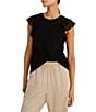 NIC + ZOE Crew Neck Layered Ruffle Chiffon Cap Sleeve Drift Top - Image 1