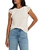NIC + ZOE Crew Neck Layered Ruffle Chiffon Cap Sleeve Drift Top - Image 1