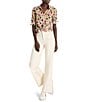 NIC + ZOE Crinkle Colorfield Print Button Down Collar Long Sleeve Top, Color:Green Multi - Image 4