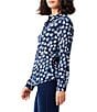 Color:Blue Multi - Image 3 - Crinkle Many Moons Print Point Collar Long Sleeve Button-Front Shirt