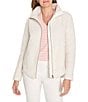 NIC + ZOE Curly Boucle All Year Stand Collar Long Sleeve Jacket, Color:Classic Cream - Image 1