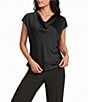 NIC + ZOE Day Gloss Drape Neck Cap Sleeve Tee Top - Image 5