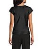 NIC + ZOE Day Gloss Drape Neck Cap Sleeve Tee Top - Image 6
