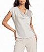 NIC + ZOE Day Gloss Drape Neck Cap Sleeve Tee Top - Image 1