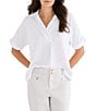 NIC + ZOE Devon Collar Split Neck Short Dolman Sleeve Shirt - Image 4