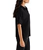 NIC + ZOE Devon Collar Split Neck Short Dolman Sleeve Shirt - Image 3