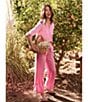 Color:Pink Lotus - Image 5 - Drapey Woven Utility Patch Pocket Wide Leg Belted Pants