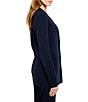 NIC + ZOE Elegant Knit Notch Lapel Long Sleeve Blazer, Color:Dark Indigo - Image 3