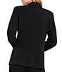 Color:Black Onyx - Image 2 - Essential Avenue Ponte Stretch Notch Lapel Collar Long Sleeve Pocketed One Button-Front Blazer