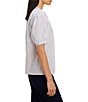 NIC + ZOE Eton Stripe Round Neck Short Sleeve Button-Front Shirt - Image 3