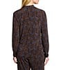 NIC + ZOE Feather Fern Coordinating V-Neck Long Sleeve Drape Wrap Top, Color:Brown Multi - Image 2