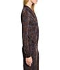 NIC + ZOE Feather Fern Coordinating V-Neck Long Sleeve Drape Wrap Top, Color:Brown Multi - Image 3