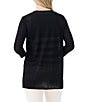 Color:Black Onyx - Image 2 - Featherweight Jersey Sweater Knit 3/4 Sleeve Open Front Flyaway Cardigan