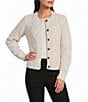 NIC + ZOE Flecked Shaker Round Neck Long Sleeve Button Front Cardigan - Image 1
