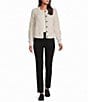 NIC + ZOE Flecked Shaker Round Neck Long Sleeve Button Front Cardigan - Image 3