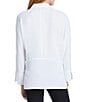 Color:Paper White - Image 2 - Flowing Ease Point Collar Long Sleeve Easy Top