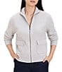 NIC + ZOE High Round Neck Long Sleeve Zip-Up Loopy Knit Jacket - Image 1