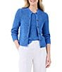 Color:True Blue - Image 1 - Jersey Knit Round Neck Sleeveless Button Front Coordinating Cardigan