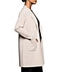 NIC + ZOE Juilette Cashmere Wool Blend Open Front Long Sleeve Coat, Color:Sandstone - Image 3