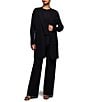 NIC + ZOE Juilette Cashmere Wool Blend Open Front Long Sleeve Coat, Color:Black Onyx - Image 4