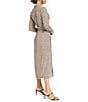 NIC + ZOE Juni Abstract Dot Point Collar Long Sleeve Button Front Midi Shirt Dress, Color:Neutral Multi - Image 3
